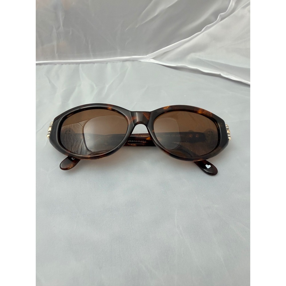 Brighton Duke of Earl Sunglasses Tortoise Silver Scroll Oval SG377-135 Handmade